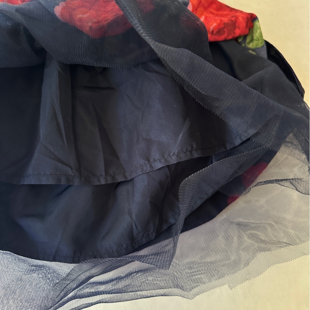 Janie and Jack Black Skirt with Red Floral Accents - Picture 6 of 6